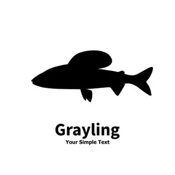 Vector illustration silhouette of grayling Stock Illustration