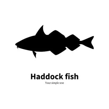 Vector illustration silhouette of haddock fish Stock Illustration