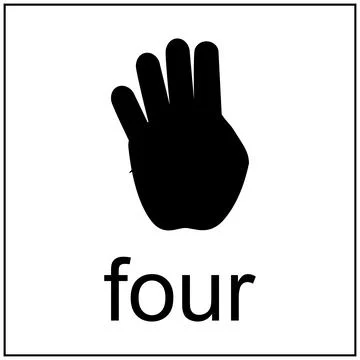 Vector illustration of a silhouette of a human hand on a white background Stock Illustration