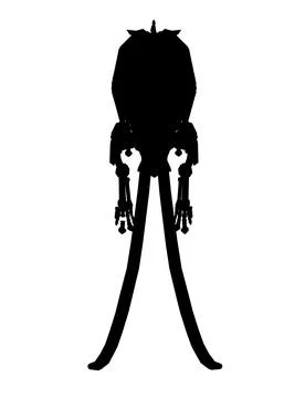 Vector Illustration of silhouette Mammoth Skeleton Isolated on White Background. Stock Illustration