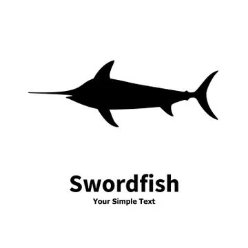 Vector illustration silhouette of swordfish Stock Illustration