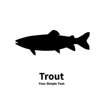 Vector illustration silhouette of trout Stock Illustration