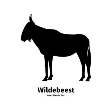 Vector illustration silhouette of wildebeest Stock Illustration