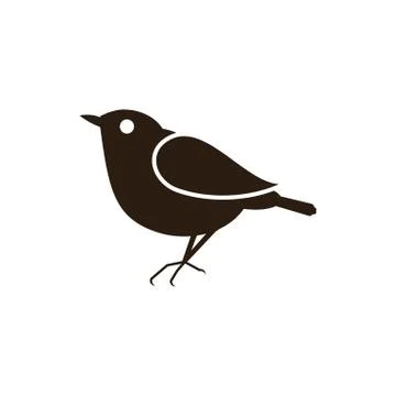 Vector illustration silhouettes of bird on the white background Stock Illustration