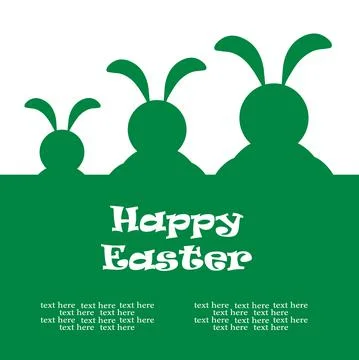 Vector illustration with silhouettes of Easter bunnies. Illustrazione stock