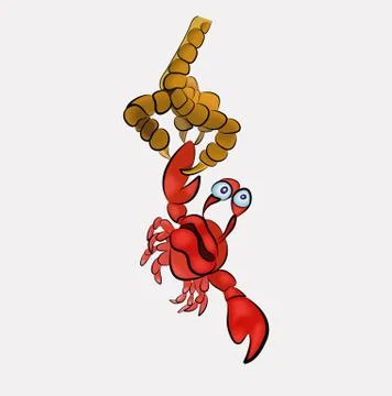 Vector illustration of a silly crab Stock Illustration