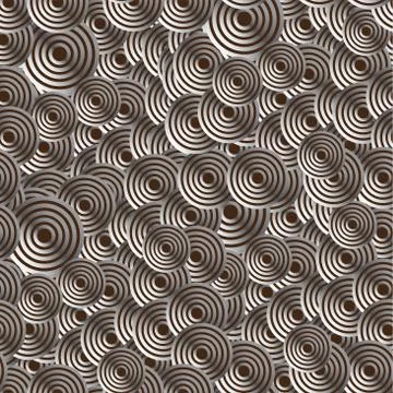 Vector illustration of silver circle seamless pattern in art deco style Stock Illustration