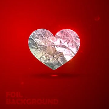 Vector illustration of silver heart with foil texture. Valentine Stock Illustration
