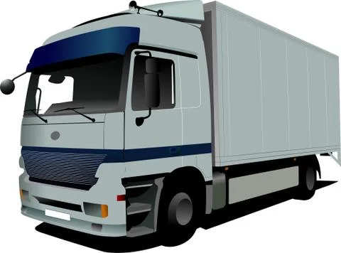 Vector illustration of silver  truck Stock Illustration