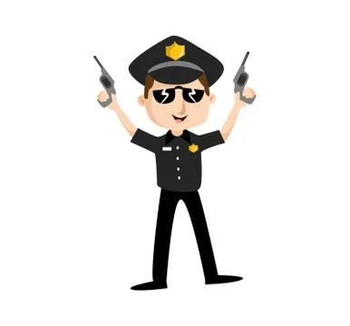 Vector Illustration Simple cartoon of a policeman figure Stock Illustration