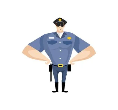 Vector Illustration Simple cartoon of a policeman figure Stock Illustration