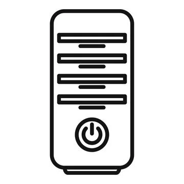 Vector illustration of a simple computer tower with power button, suitable for 스톡 일러스트