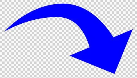 Vector illustration of a simple curved downward arrow Stock Illustration