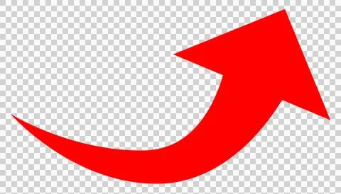 Vector illustration of a simple curved upward arrow Stock Illustration