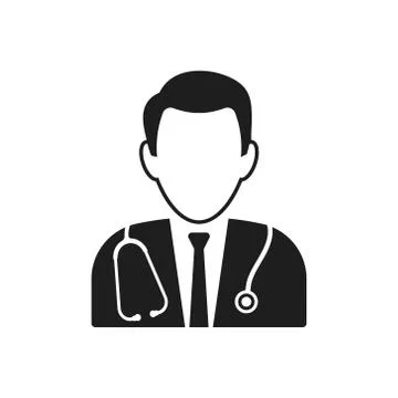 Vector illustration of simple doctor icon on white background. Isolated. Stock Illustration