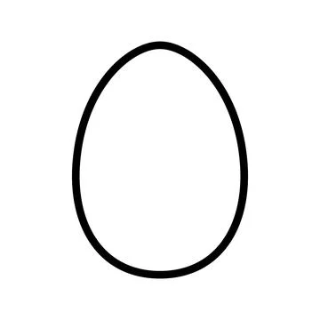 Vector illustration of a simple egg shape, depicted with a clean outline. t.. Illustrazione stock