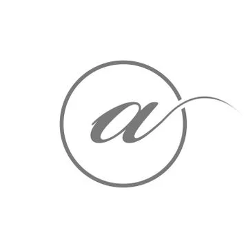 Vector illustration simple elegant Initial Letter type a beauty logo with cir Stock Illustration