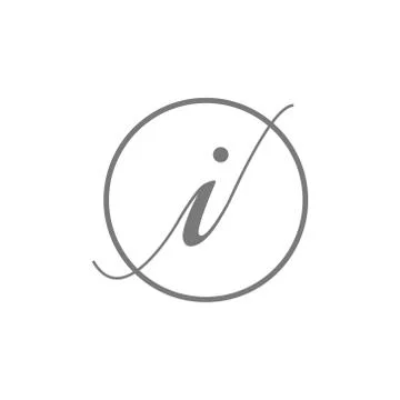 Vector illustration simple elegant Initial Letter type i beauty logo with cir Illustrazione stock