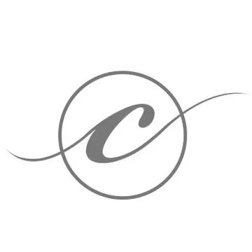 Vector illustration simple elegant Initial Letter type c beauty logo with cir Stock Illustration
