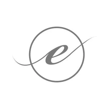 Vector illustration simple elegant Initial Letter type e beauty logo with cir Illustrazione stock