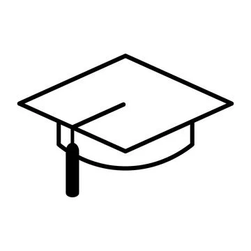 Vector illustration of a simple graduation cap with a tassel. the minimalis.. Stock Illustration