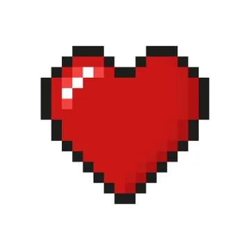 Vector illustration of simple heart icon design. Pixel style. Stock Illustration