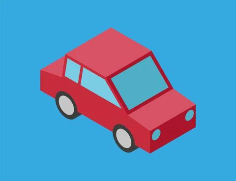 Vector illustration of a simple isometric car Stock Illustration