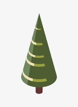 Vector illustration of a simple isometric tree Stock Illustration