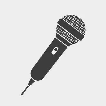 Vector illustration of simple microphone icon. Isolated. Stock Illustration