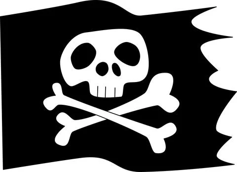 Vector illustration of a simple pirate flag Illustrazione stock