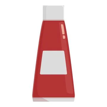 Vector illustration of a simple red ketchup bottle with a blank label Stock Illustration