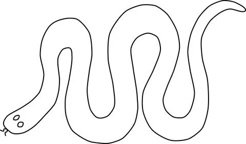 Vector illustration of a simple snake outline Stock Illustration