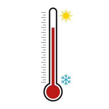 Vector illustration of simple thermometer icon. Temperature. Stock Illustration