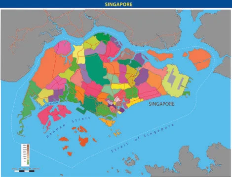 Vector illustration of  SingaporeMap Stock Illustration
