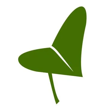 A vector illustration of a single-color leaf in a minimalist flat style Stock Illustration