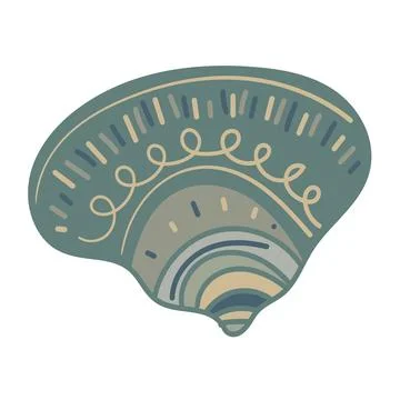 Vector illustration of a single colored sea shell on white background. Eleg.. イラスト素材