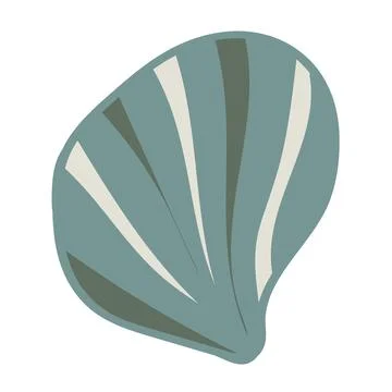 Vector illustration of a single colored sea shell on white background. Eleg.. Illustrazione stock