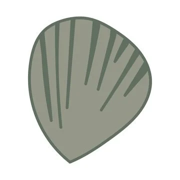 Vector illustration of a single colored sea shell on white background. Eleg.. Illustrazione stock