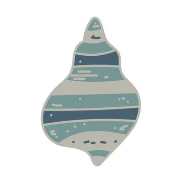 Vector illustration of a single colored sea shell on white background. Eleg.. Illustrazione stock