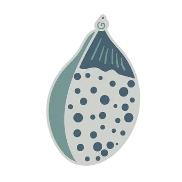 Vector illustration of a single colored sea shell on white background. Eleg.. Stock Illustration