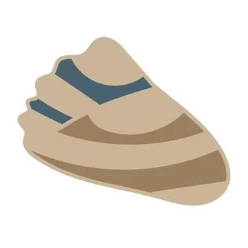 Vector illustration of a single colored sea shell on white background. Eleg.. Stock Illustration