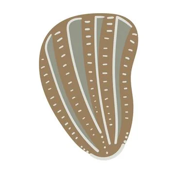 Vector illustration of a single colored sea shell on white background. Eleg.. 스톡 일러스트