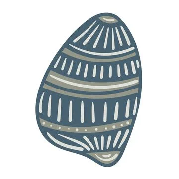 Vector illustration of a single colored sea shell on white background. Eleg.. Stock Illustration