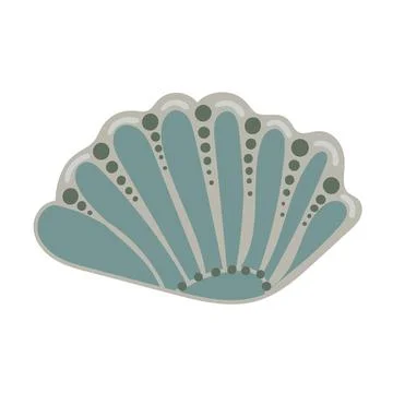 Vector illustration of a single colored sea shell on white background. Eleg.. Illustrazione stock