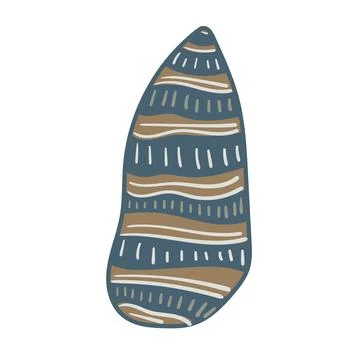 Vector illustration of a single colored sea shell on white background. Eleg.. Stock Illustration