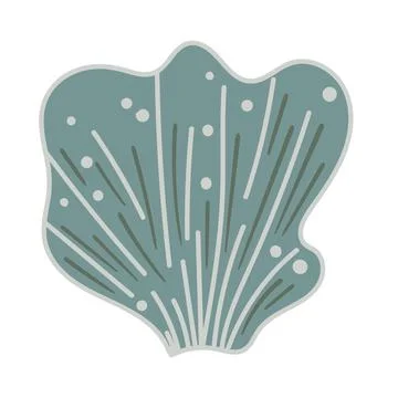 Vector illustration of a single colored sea shell on white background. Eleg.. 스톡 일러스트