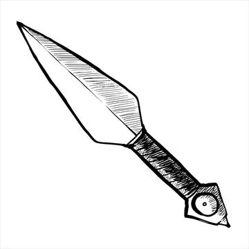 Vector illustration of a single dagger knife Stock Illustration