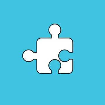 Vector illustration of single jigsaw puzzle piece. Illustrazione stock