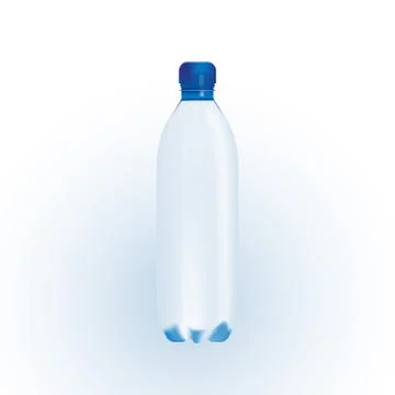 Vector illustration of single transarent bottle of water on a white background Stock Illustration