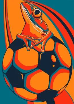 Vector illustration of sitting frog. digital draw Stock Illustration